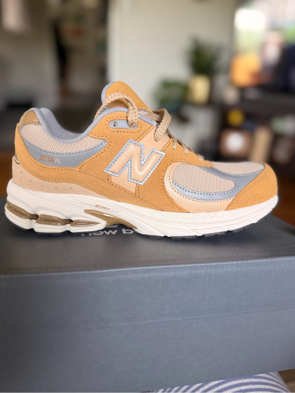 New Balance 2002R Tan & Light Gray Athletic Sneaker